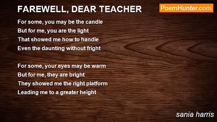 sania harris - FAREWELL, DEAR TEACHER