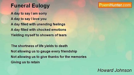 Howard Johnson - Funeral Eulogy