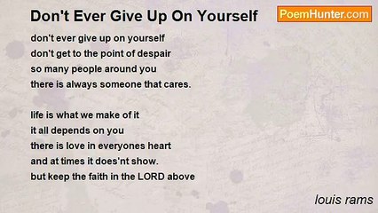 louis rams - Don't Ever Give Up On Yourself