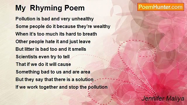 Jennifer Maliya - My Rhyming Poem