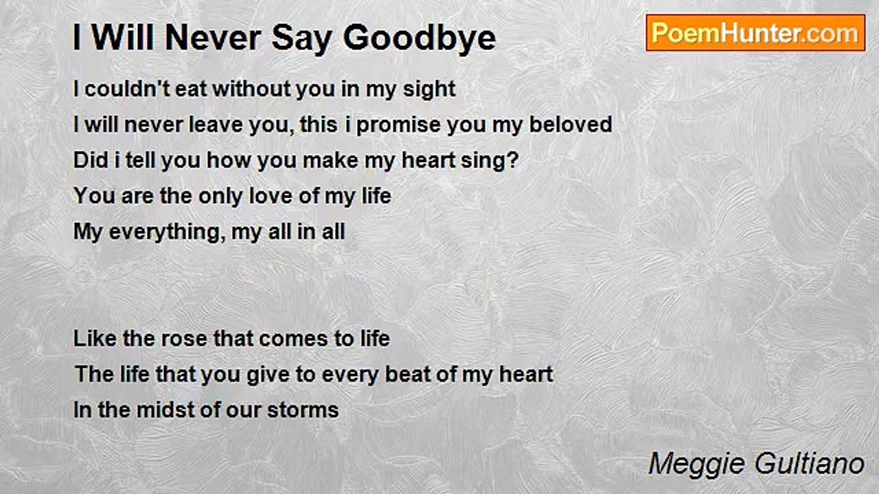 Meggie Gultiano - I Will Never Say Goodbye