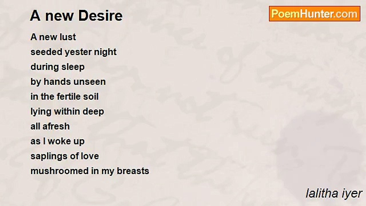 lalitha iyer - A new Desire