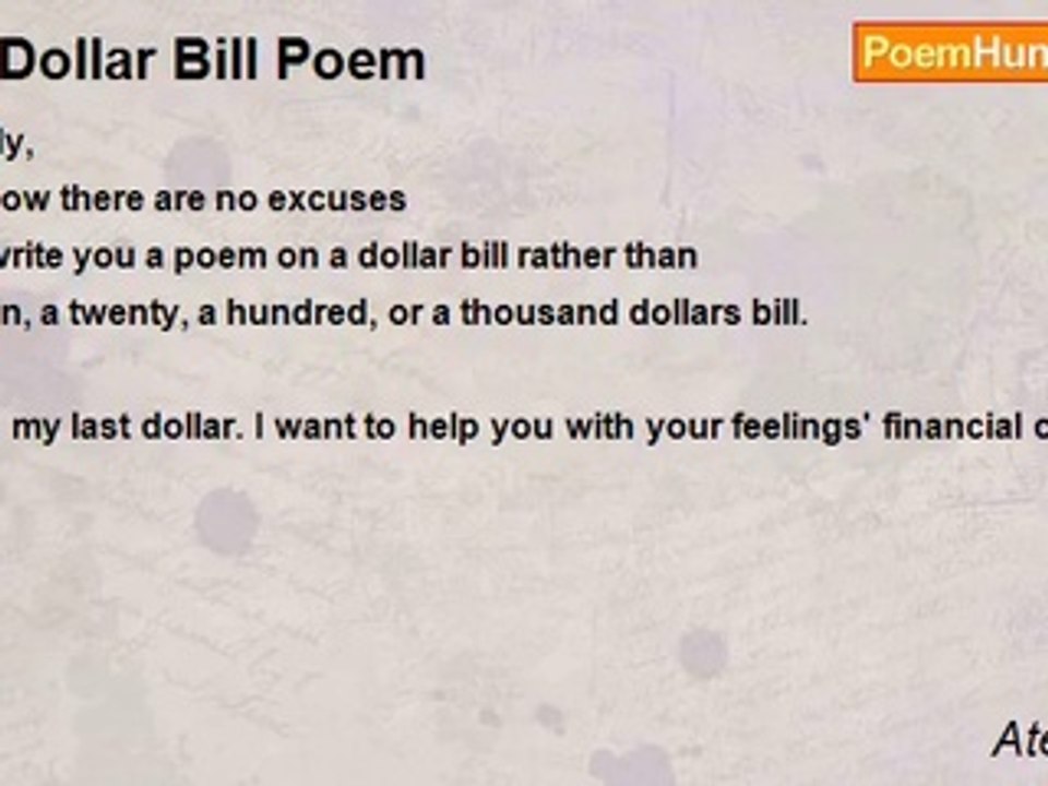 Atef Ayadi - A Dollar Bill Poem