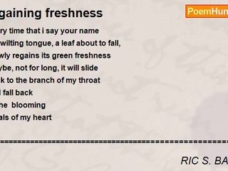 RIC S. BASTASA - regaining freshness
