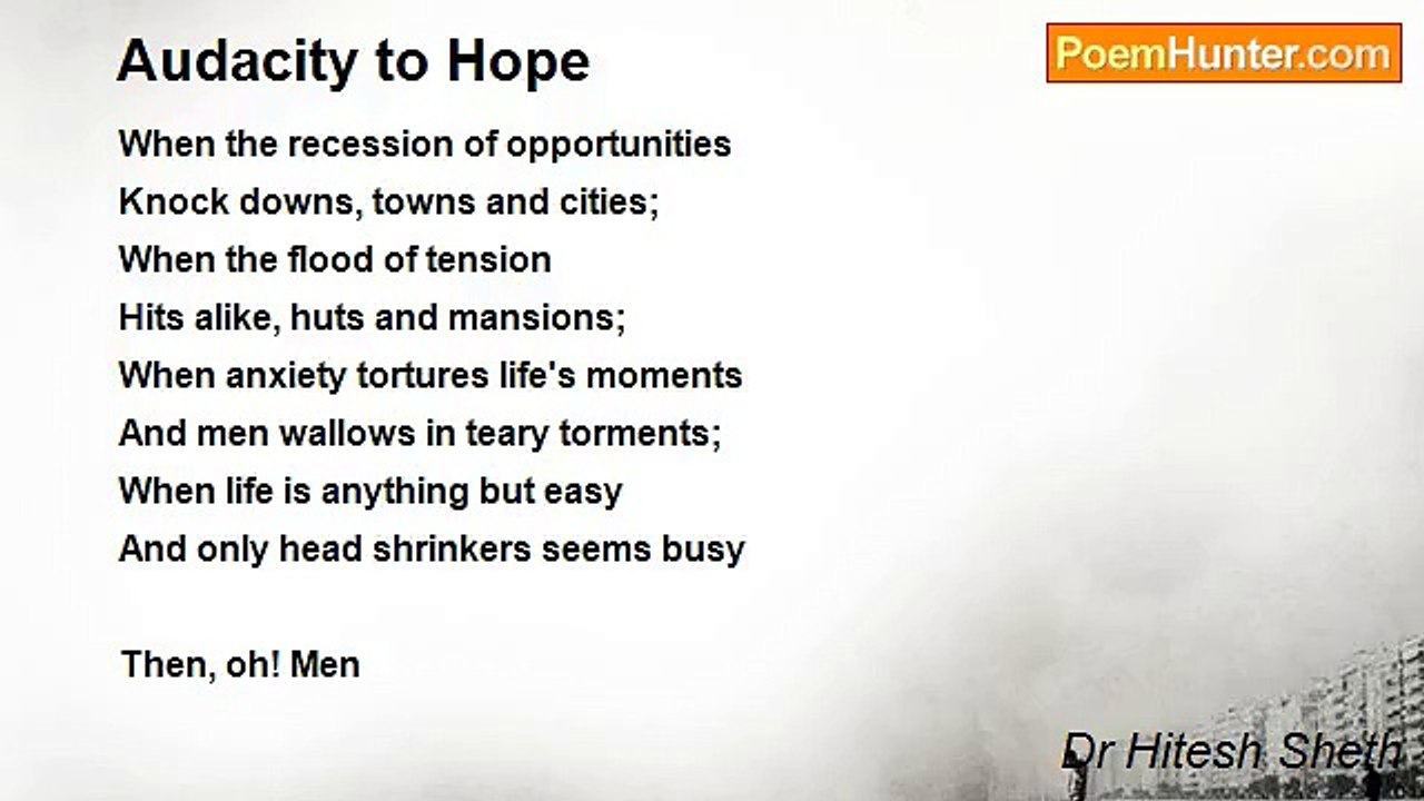 Dr Hitesh Sheth - Audacity to Hope