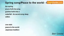 Ben Gieske - Spring song/Peace to the world - Cinquain