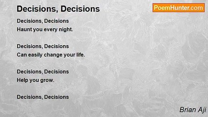 Brian Aji - Decisions, Decisions