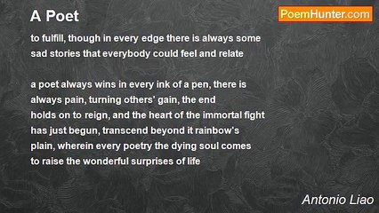 Antonio Liao - A Poet