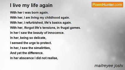 maitreyee joshi - I live my life again