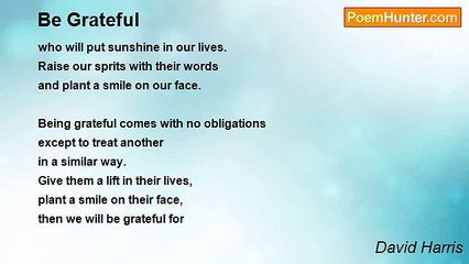 David Harris - Be Grateful