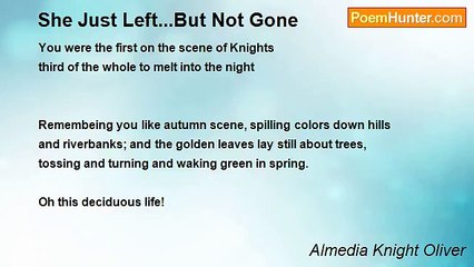 Almedia Knight Oliver - She Just Left...But Not Gone