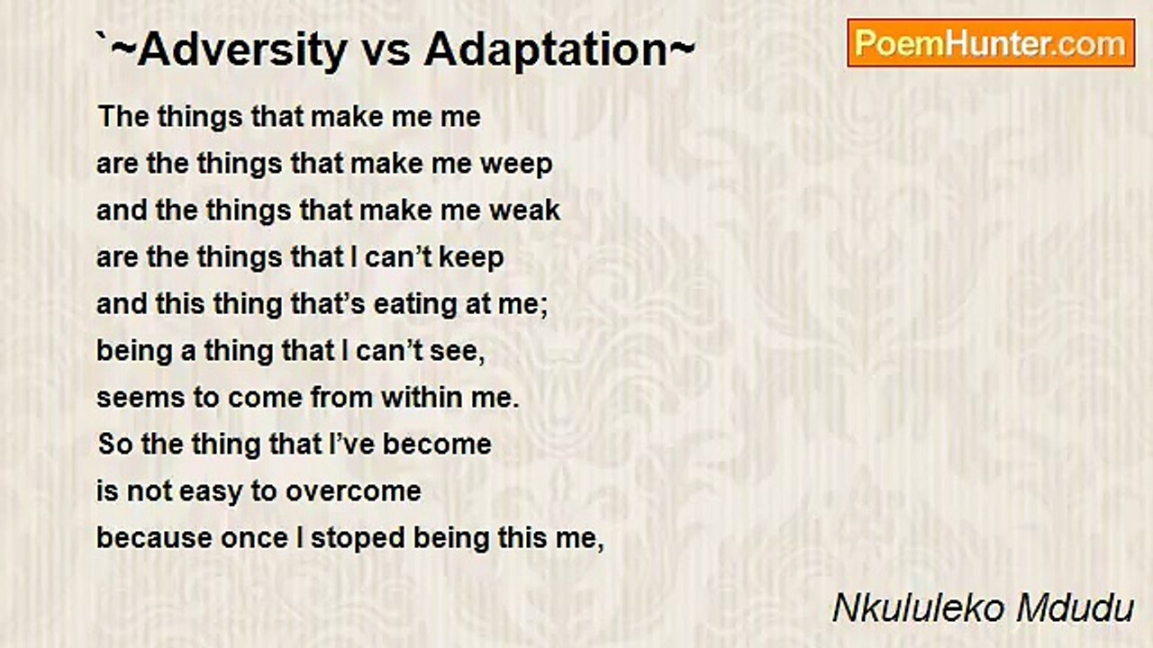 Nkululeko Mdudu - `~Adversity vs Adaptation~