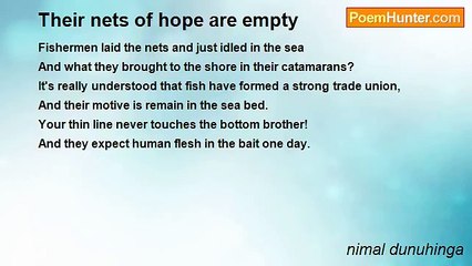 nimal dunuhinga - Their nets of hope are empty