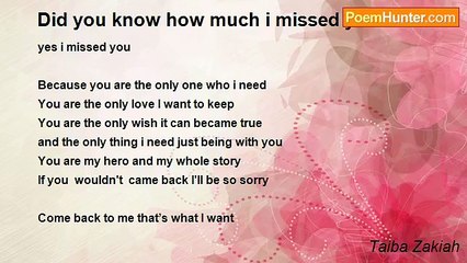 Taiba Zakiah - Did you know how much i missed you