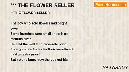 RAJ NANDY - *** THE FLOWER SELLER