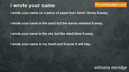 eillissha kerridge - i wrote your name
