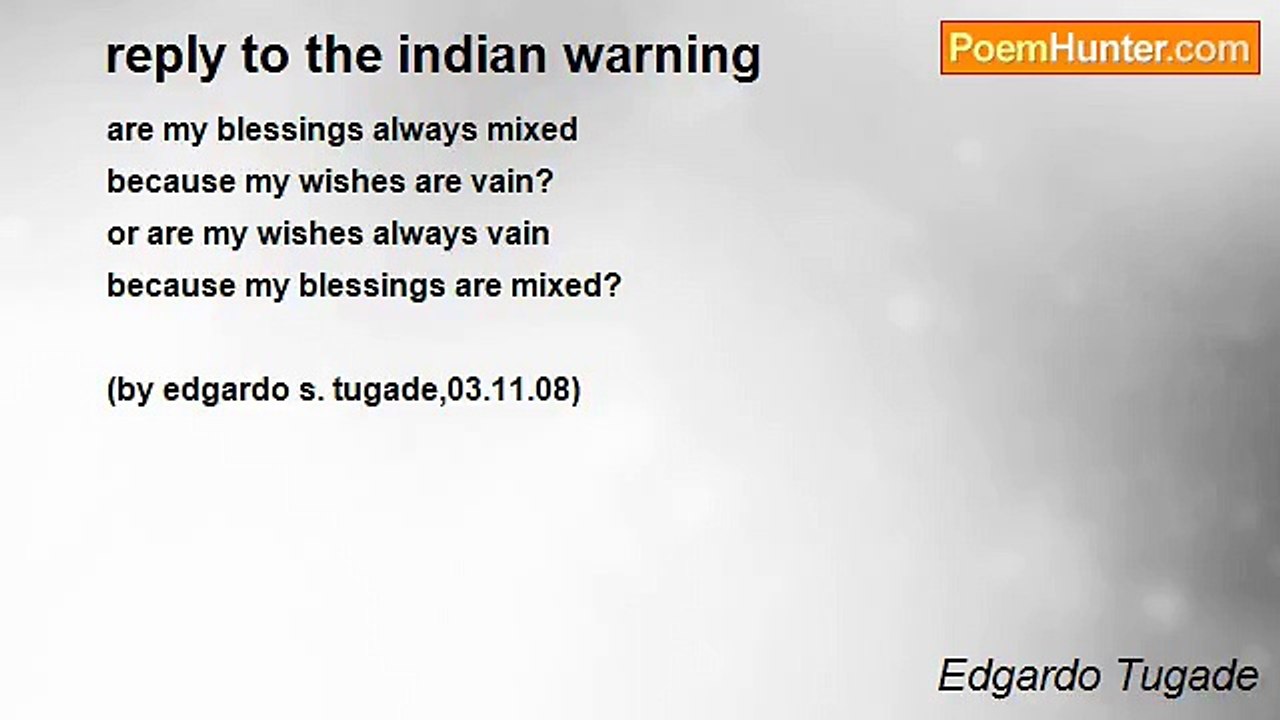 Edgardo Tugade - reply to the indian warning