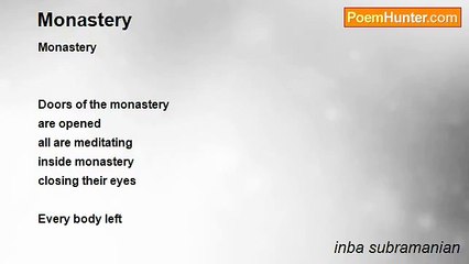 inba subramanian - Monastery