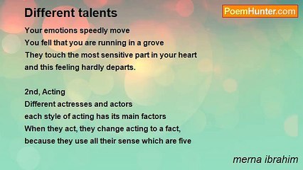 merna ibrahim - Different talents
