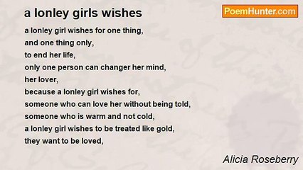 Alicia Roseberry - a lonley girls wishes