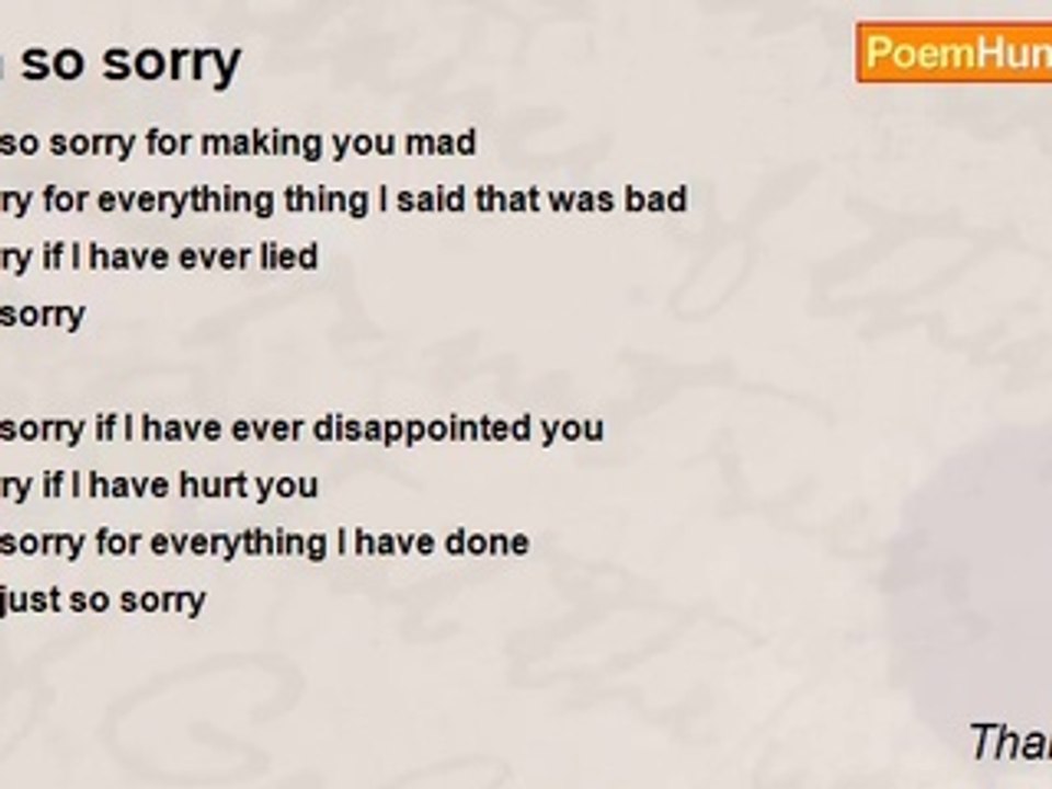 Thai Chung - Im so sorry