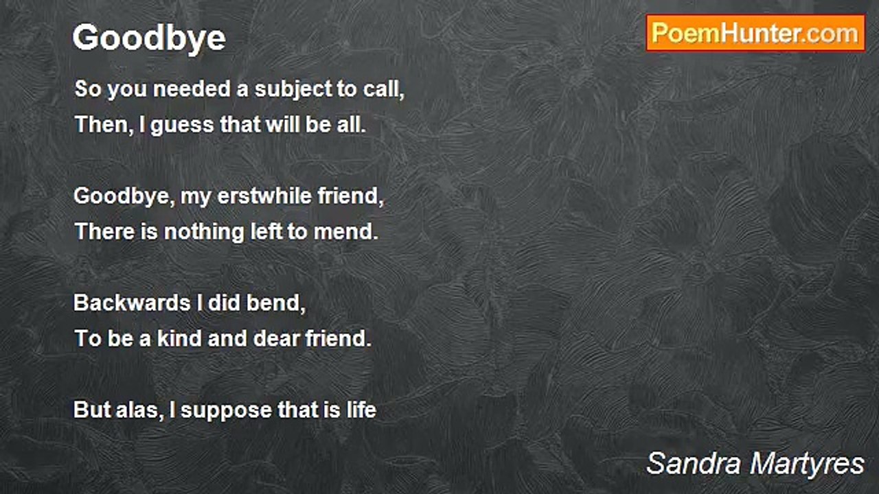Sandra Martyres - Goodbye