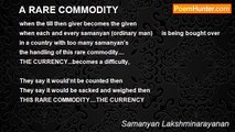 Samanyan Lakshminarayanan - A RARE COMMODITY