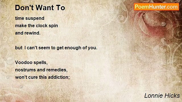 Lonnie Hicks - Don't Want To