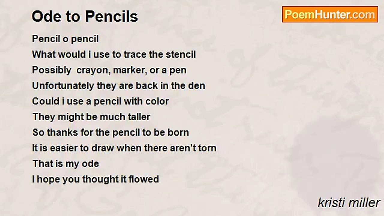 kristi miller - Ode to Pencils