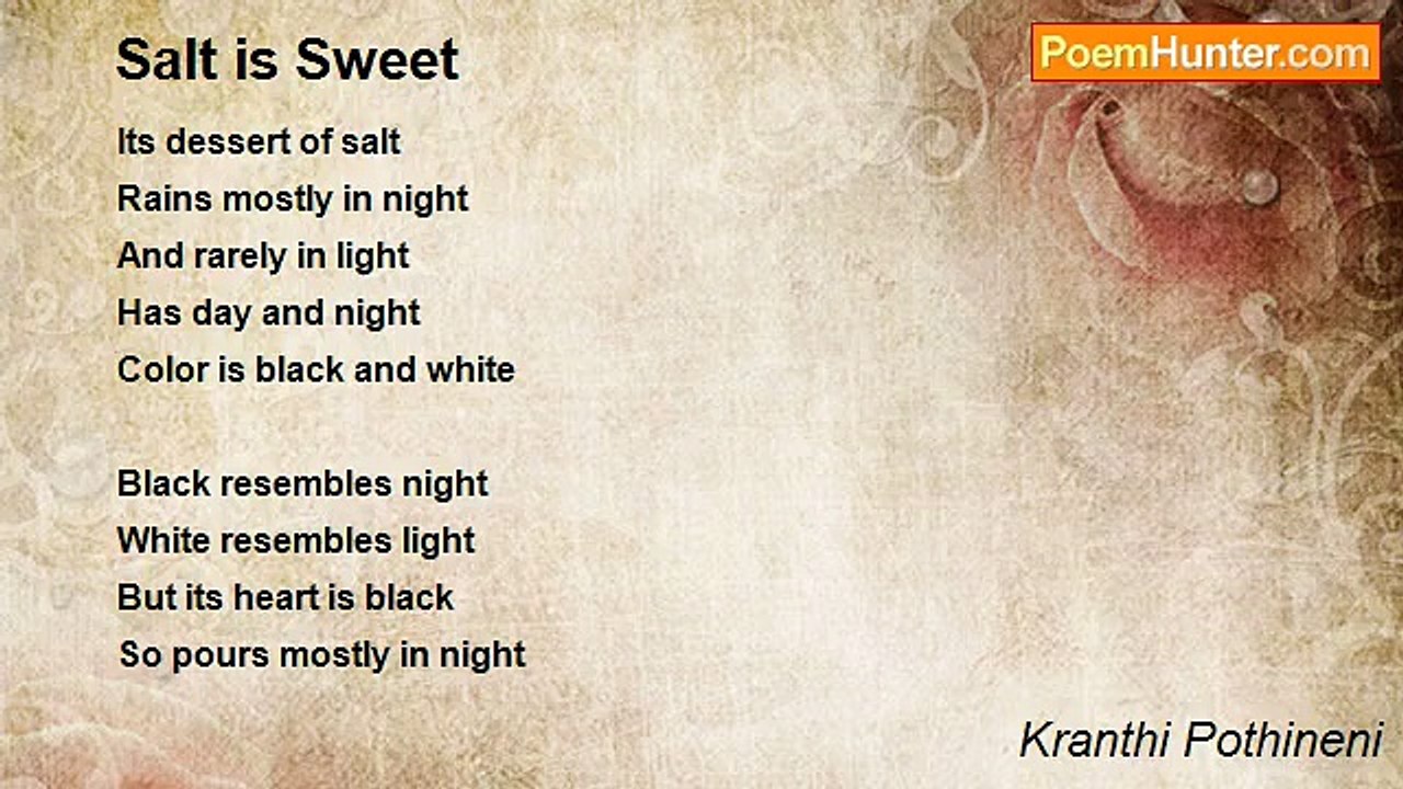 Kranthi Pothineni - Salt is Sweet