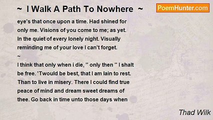 Thad Wilk - ~  I Walk A Path To Nowhere  ~