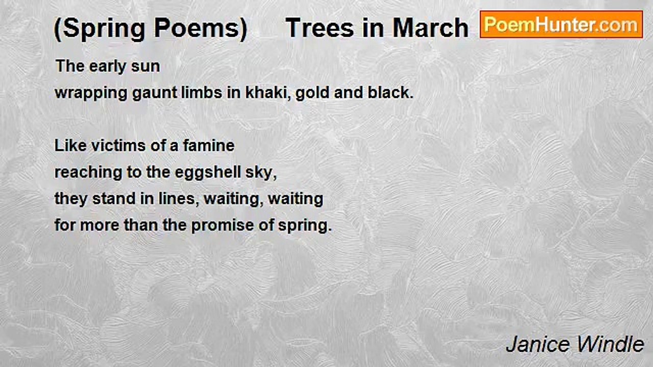 Janice Windle - (Spring Poems)     Trees in March