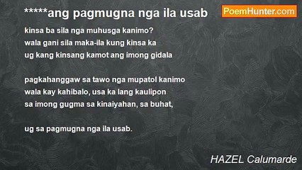 HAZEL Calumarde - *****ang pagmugna nga ila usab