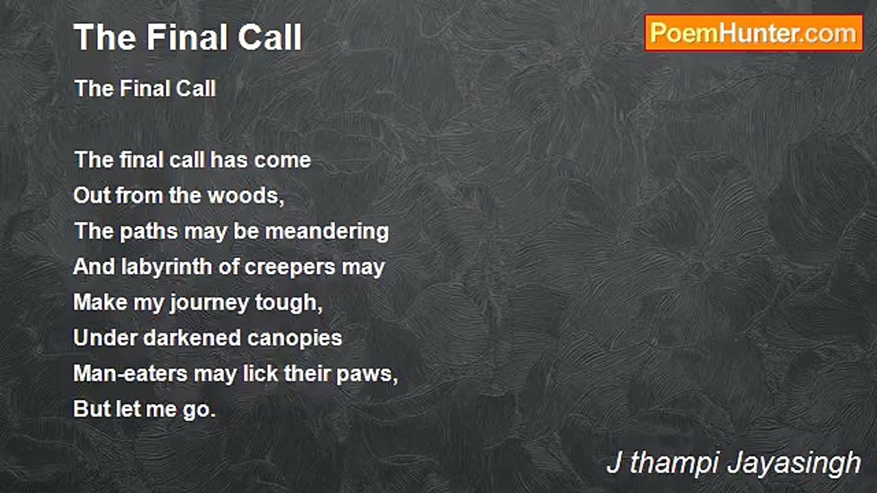 J thampi Jayasingh - The Final Call