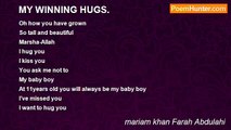 mariam khan Farah Abdulahi - MY WINNING HUGS.