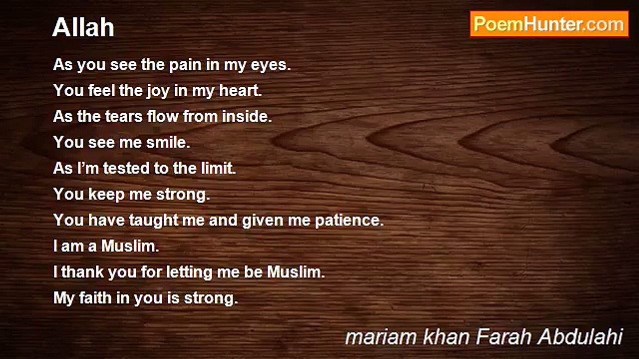 mariam khan Farah Abdulahi - Allah