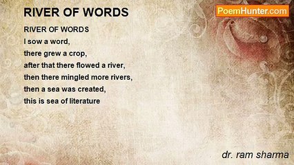 dr. ram sharma - RIVER OF WORDS