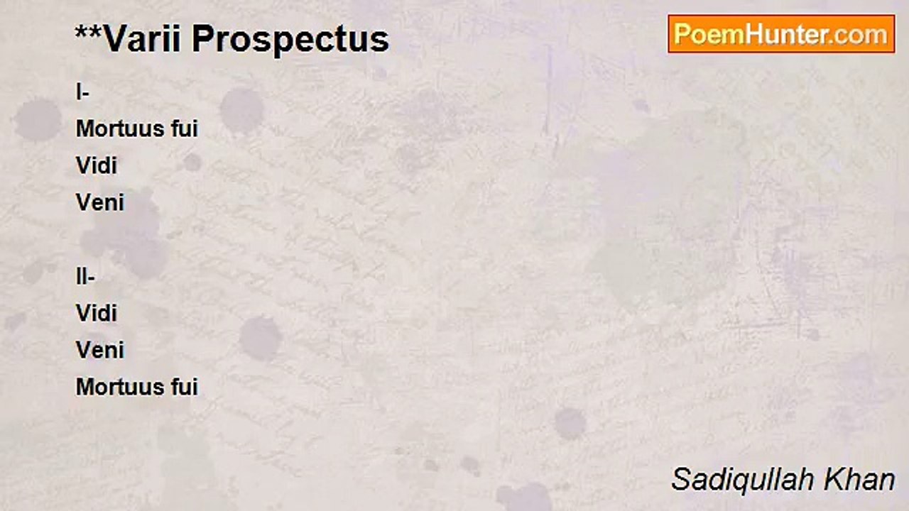 Sadiqullah Khan - **Varii Prospectus