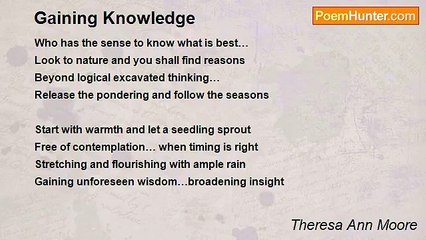 Theresa Ann Moore - Gaining Knowledge