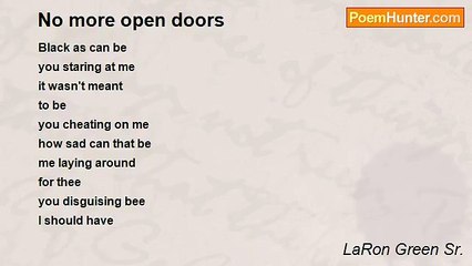 LaRon Green Sr. - No more open doors