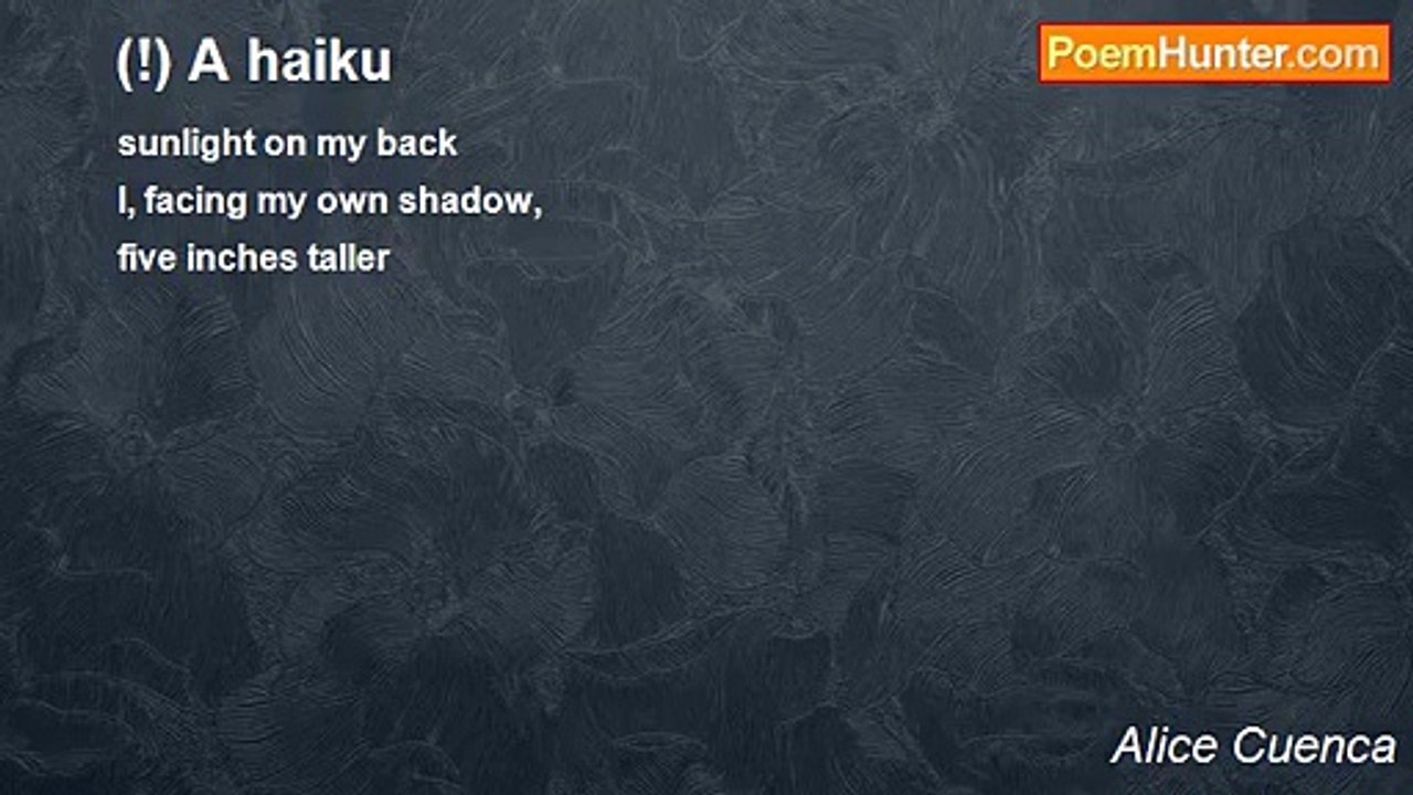 Alice Cuenca - (!) A haiku