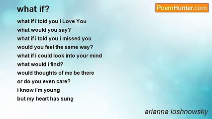 arianna loshnowsky - what if?