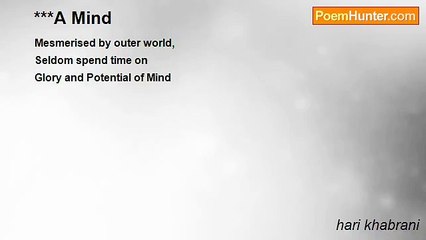 hari khabrani - ***A Mind