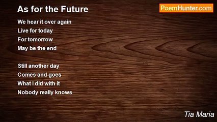 Tia Maria - As for the Future