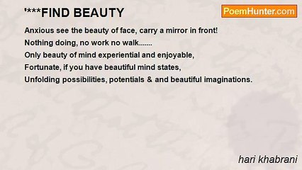 hari khabrani - '***FIND BEAUTY
