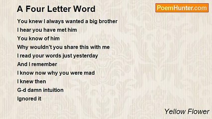 Yellow Flower - A Four Letter Word