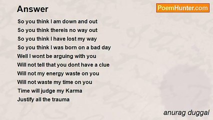 anurag duggal - Answer