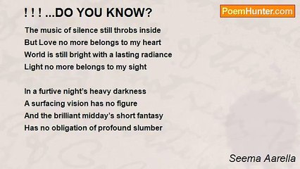 Seema Aarella - ! ! ! ...DO YOU KNOW?