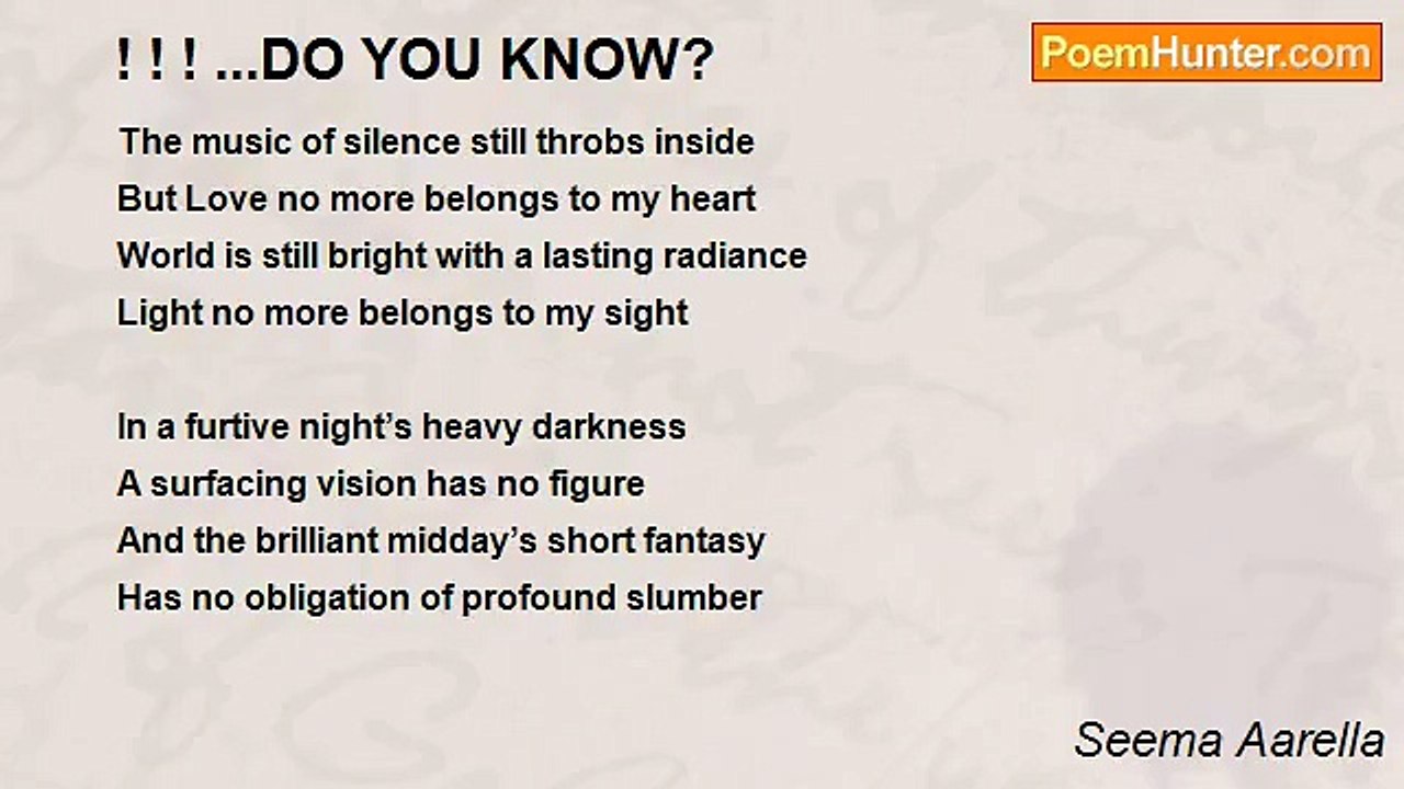 Seema Aarella - ! ! ! ...DO YOU KNOW?