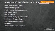 Mahfooz Ali - font color='blue'bBlue stands for________?